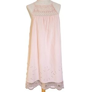 Gap‎ Linen dress size Small  lace detail ballerina pink